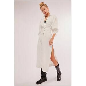 Free People Mad Love Denim Midi Dress Small NEW